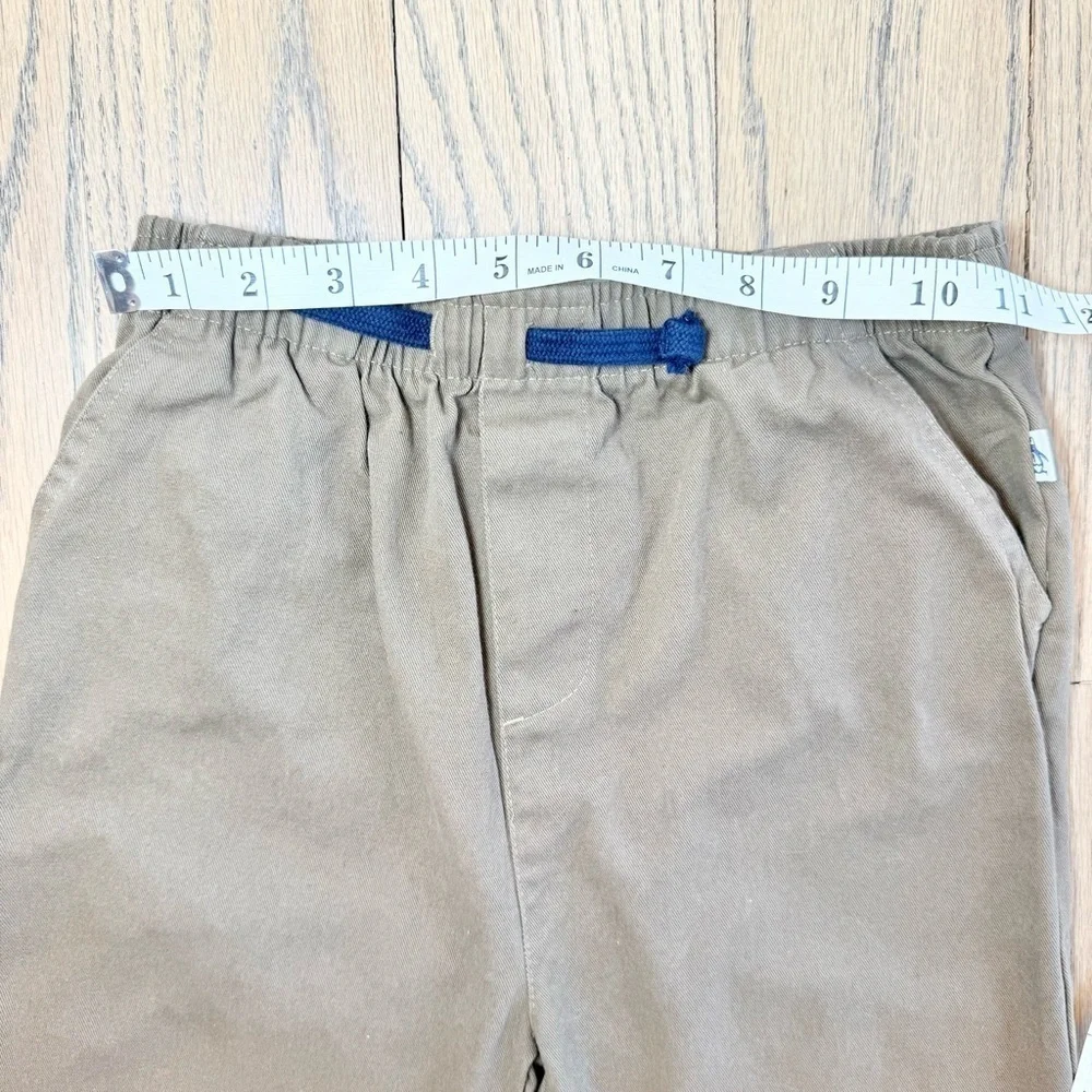 An Original Penguin Boys Khaki Elasticized Waist Jogger Pants with Pockets Sz 7Y